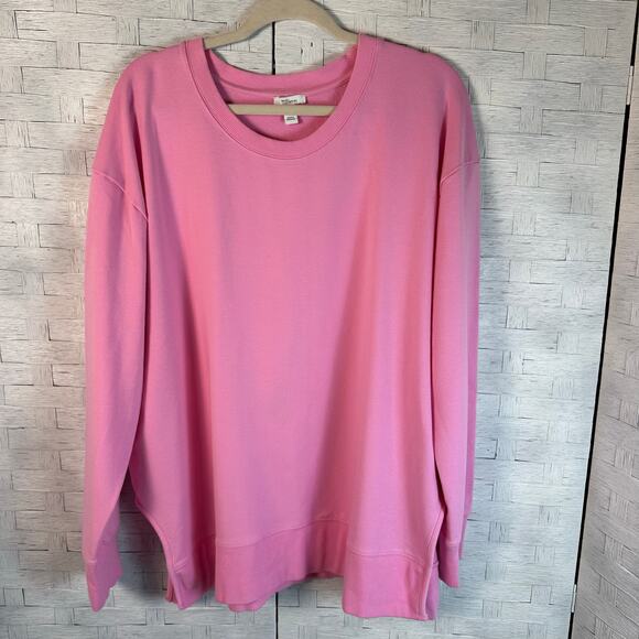 Daily ritual women's sweatshirt cozycore super soft pink comfortable plus size - Picture 1 of 9